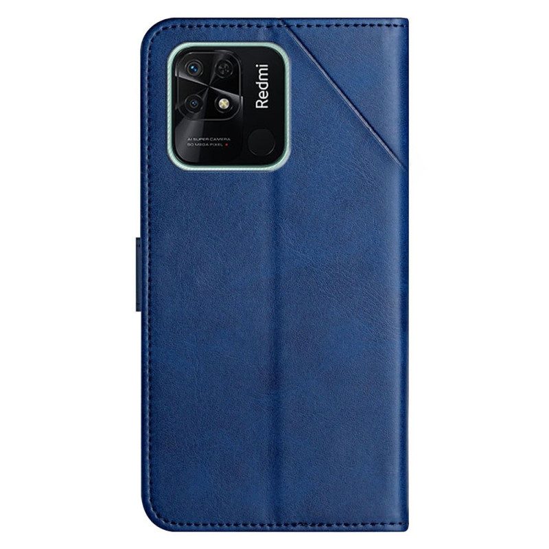 Flip Case Für Xiaomi Redmi 10C X Design Geo-lederstil