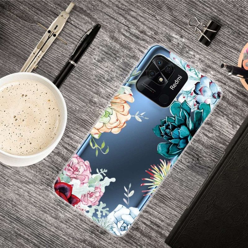 Hülle Für Xiaomi Redmi 10C Nahtlose Aquarellblumen