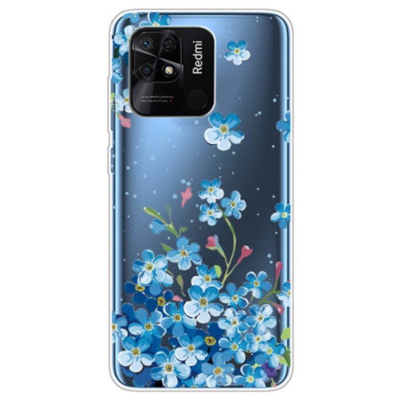 Hülle Für Xiaomi Redmi 10C Nahtlose Blaue Blumen