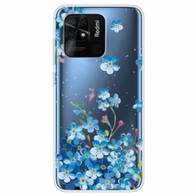 Hülle Für Xiaomi Redmi 10C Nahtlose Blaue Blumen