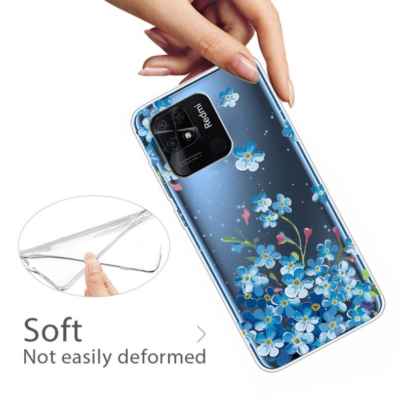 Hülle Für Xiaomi Redmi 10C Nahtlose Blaue Blumen