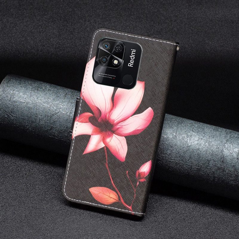 Lederhüllen Für Xiaomi Redmi 10C Pinke Blume