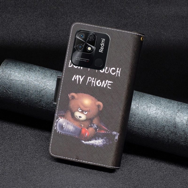 Lederhüllen Für Xiaomi Redmi 10C Reißverschlusstasche Dangerous Bear