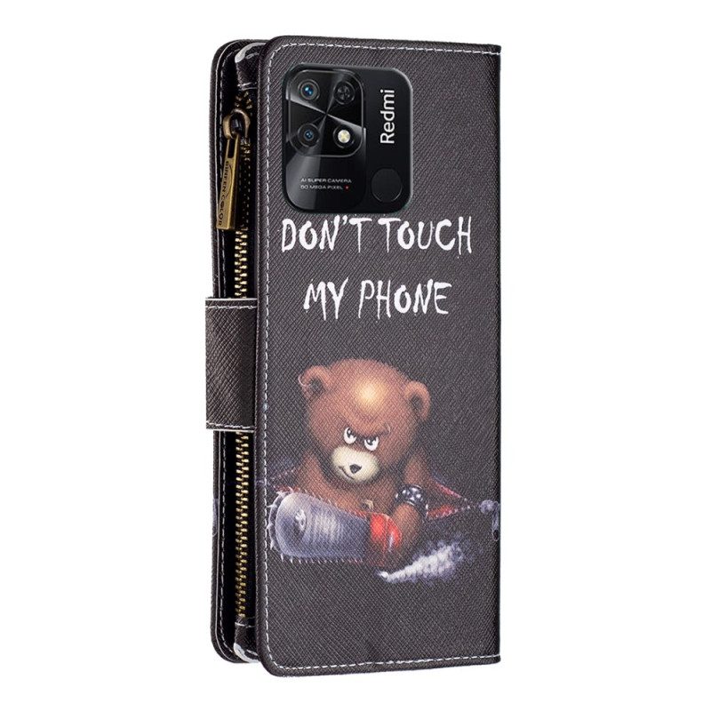 Lederhüllen Für Xiaomi Redmi 10C Reißverschlusstasche Dangerous Bear