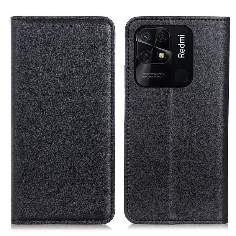 Schutzhülle Für Xiaomi Redmi 10C Flip Case Litschi-spaltleder-textur