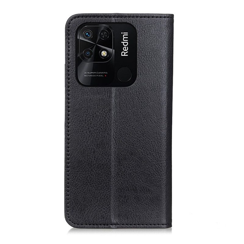 Schutzhülle Für Xiaomi Redmi 10C Flip Case Litschi-spaltleder-textur