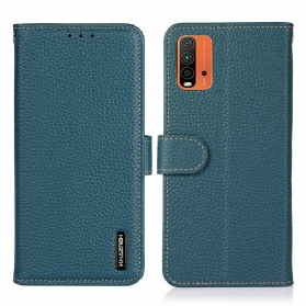 Flip Case Für Xiaomi Redmi 9T Khazneh Litschi-leder