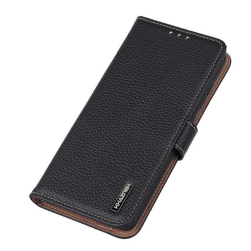 Flip Case Für Xiaomi Redmi 9T Khazneh Litschi-leder