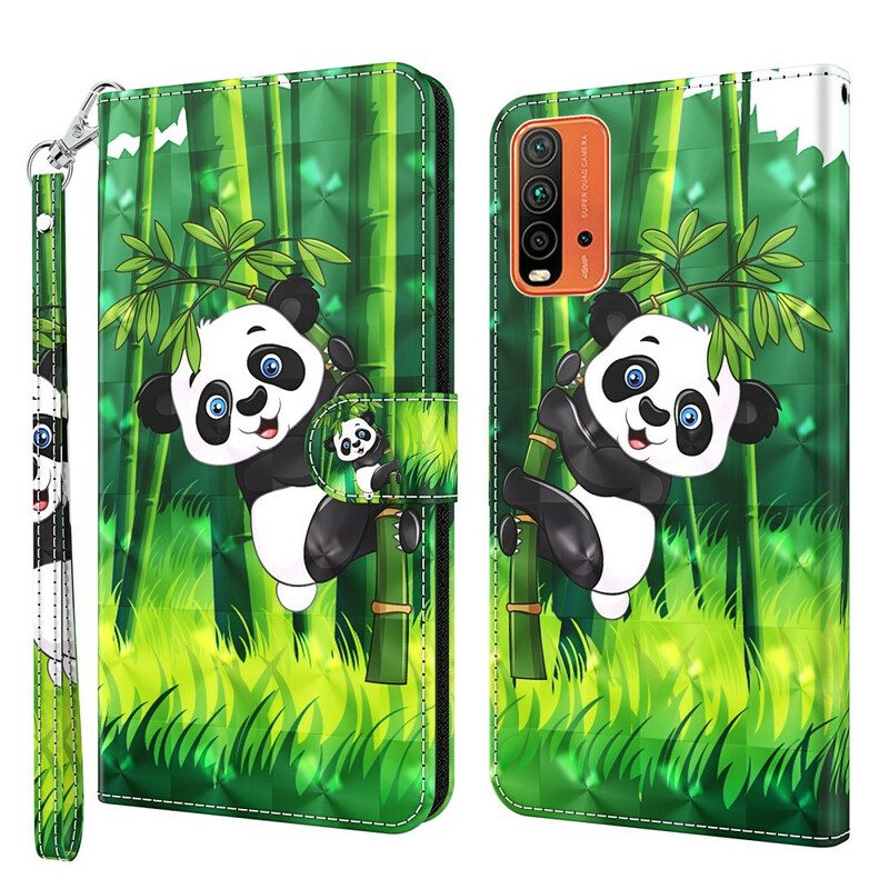 Flip Case Für Xiaomi Redmi 9T Panda Und Bambus