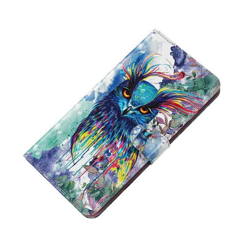 Lederhüllen Für Xiaomi Redmi 9T Aquarellvogel