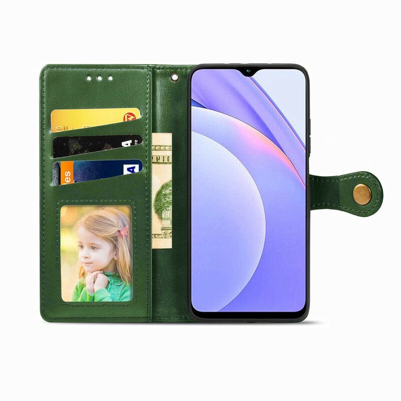 Lederhüllen Für Xiaomi Redmi 9T Kunstleder Und Vintage-verschluss