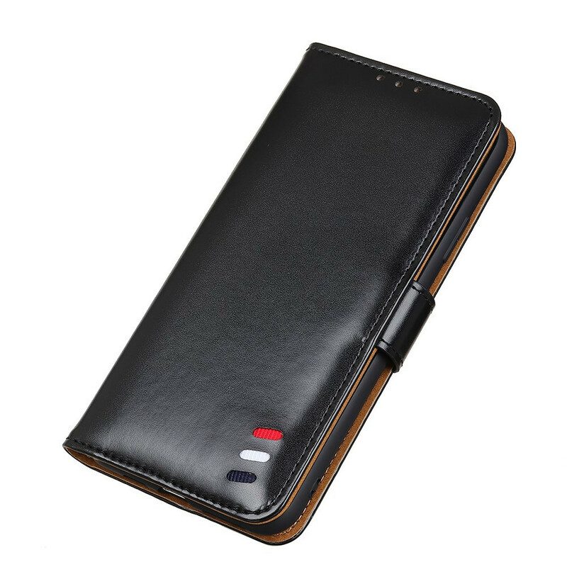 Flip Case Für OnePlus Nord N10 Dreifarbiger Ledereffekt