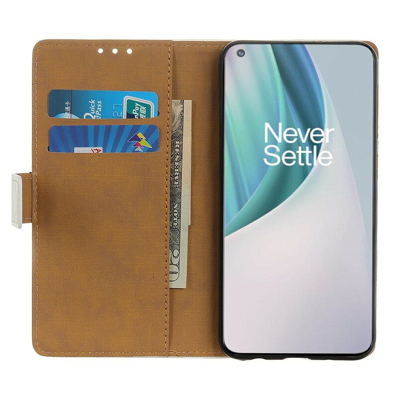 Flip Case Für OnePlus Nord N10 Ein Paar Eulen Auf Dem Baum