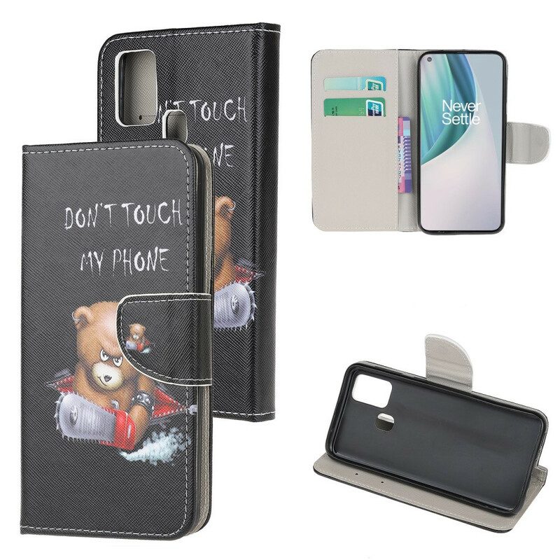 Flip Case Für OnePlus Nord N10 Gefährlicher Bär