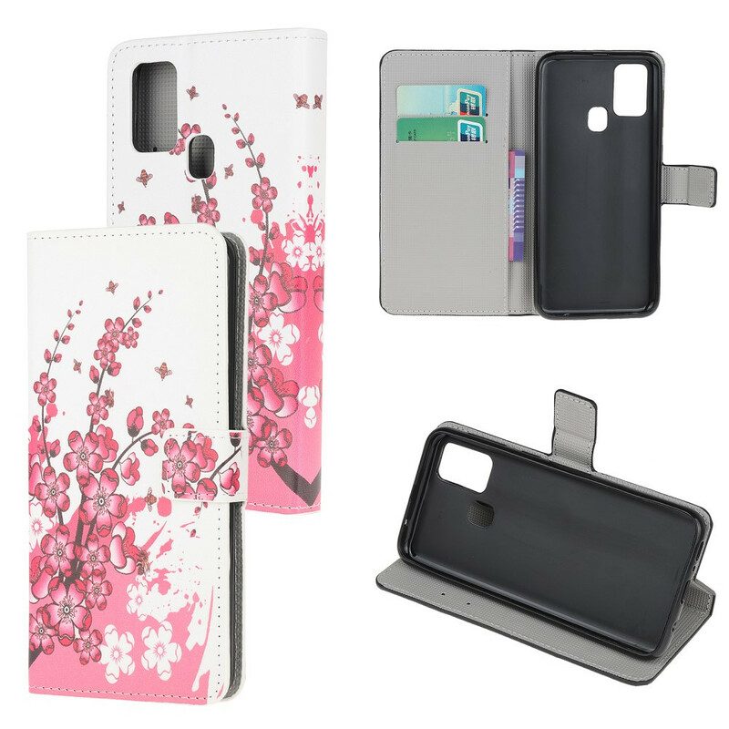 Flip Case Für OnePlus Nord N10 Tropische Blumen