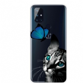 Handyhülle Für OnePlus Nord N10 Katze Und Schmetterling