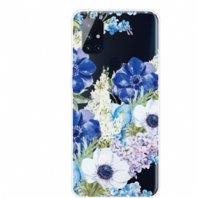 Handyhülle Für OnePlus Nord N10 Nahtlose Aquarellblaue Blumen