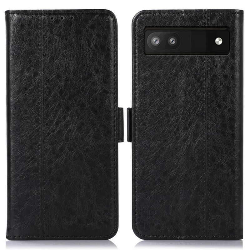 Flip Case Für Google Pixel 6A Dezentes Kunstleder