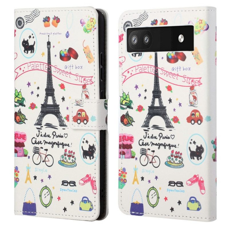 Flip Case Für Google Pixel 6A Paris Feiert