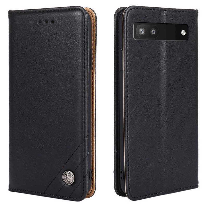 Schutzhülle Für Google Pixel 6A Flip Case Stil Lederniete