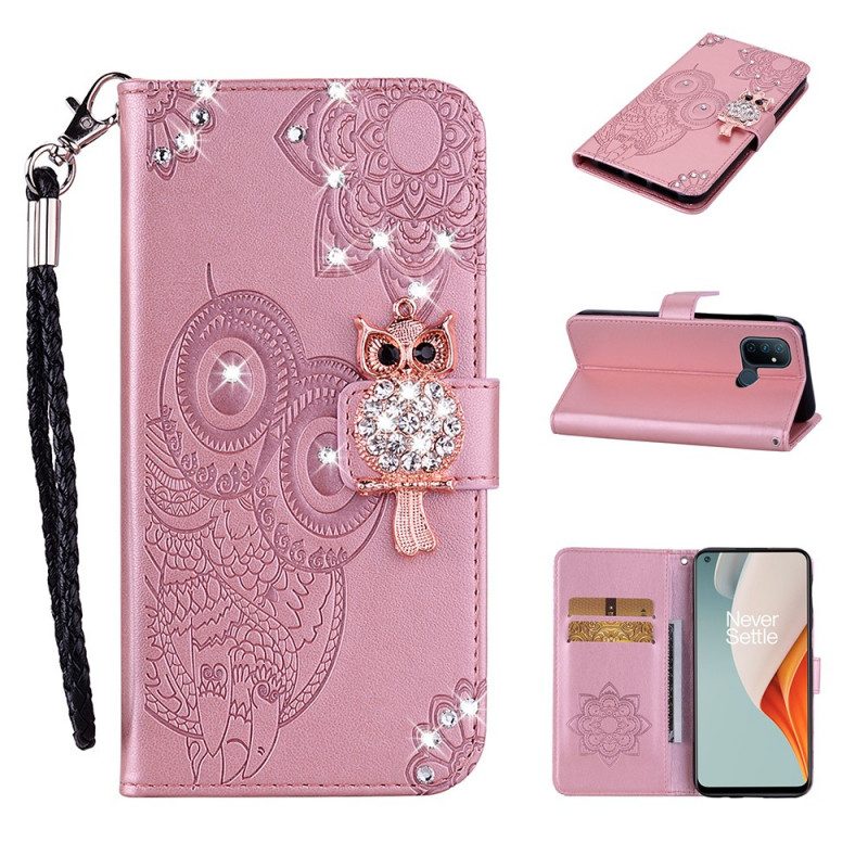 Flip Case Für OnePlus Nord N100 Eulen-mandala Und Charme