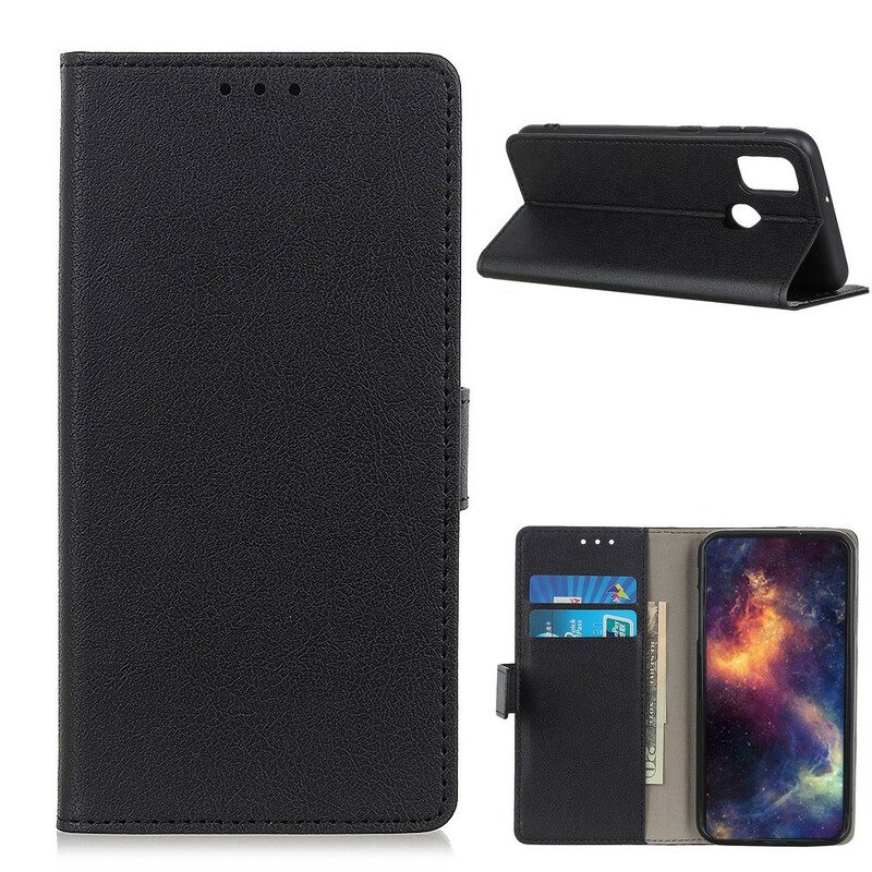 Flip Case Für OnePlus Nord N100 Klassischer Ledereffekt