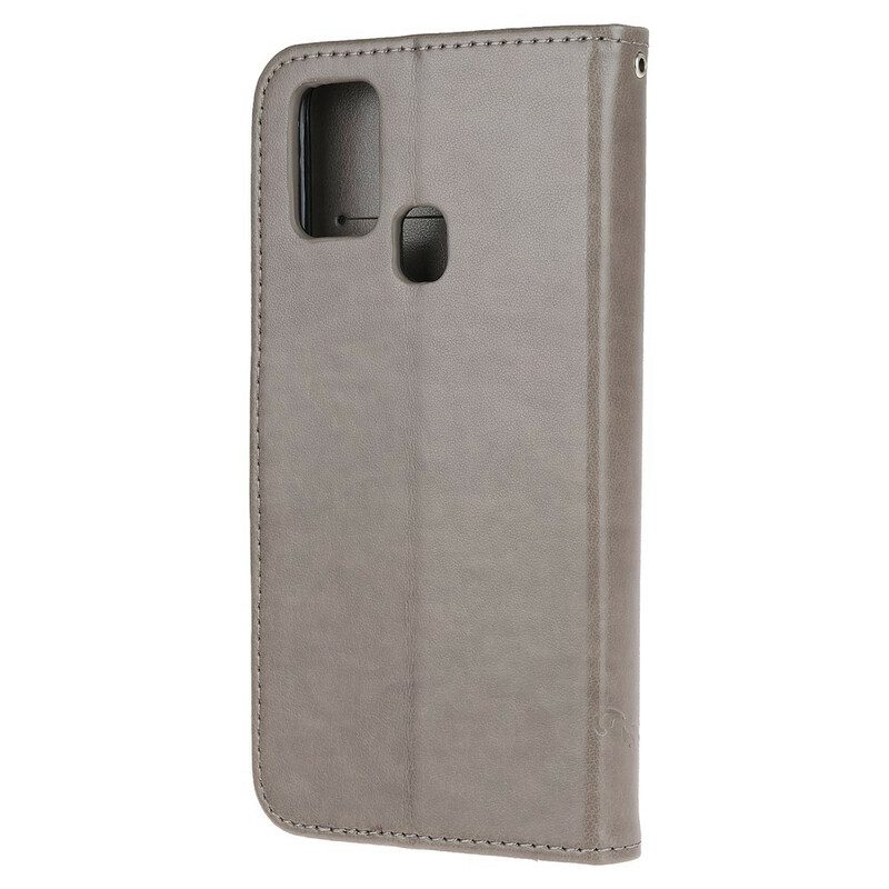 Flip Case Für OnePlus Nord N100 Mit Kordel Tanga-schmetterlinge Und Blumen