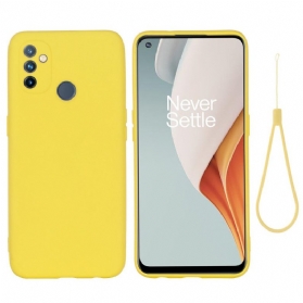 Handyhülle Für OnePlus Nord N100 Flüssigsilikon Mit Lanyard