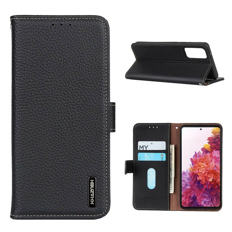 Flip Case Für Samsung Galaxy S20 FE Khazneh Litschi-leder