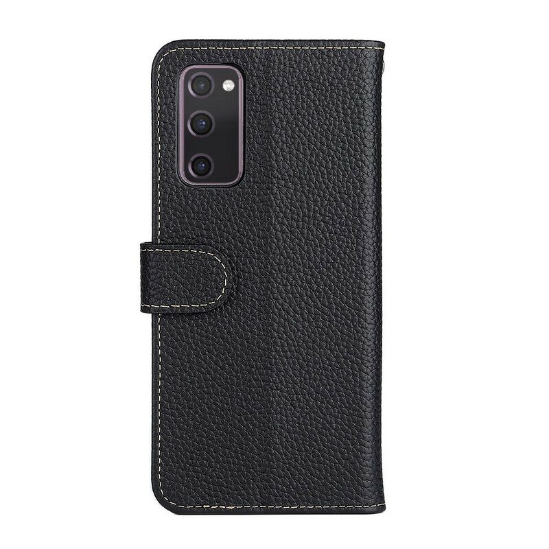 Flip Case Für Samsung Galaxy S20 FE Khazneh Litschi-leder