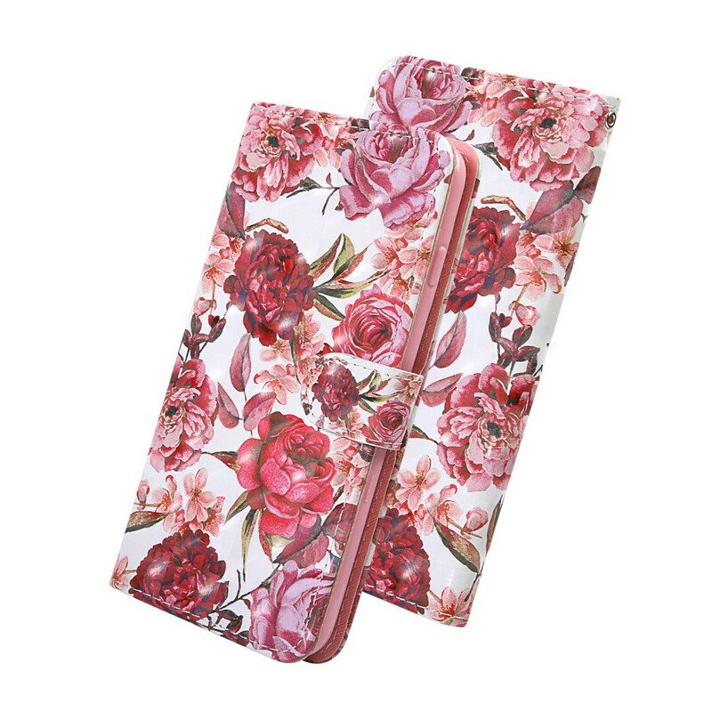 Flip Case Für Samsung Galaxy S20 FE Lichtpunkt-rosen Mit Schlüsselband