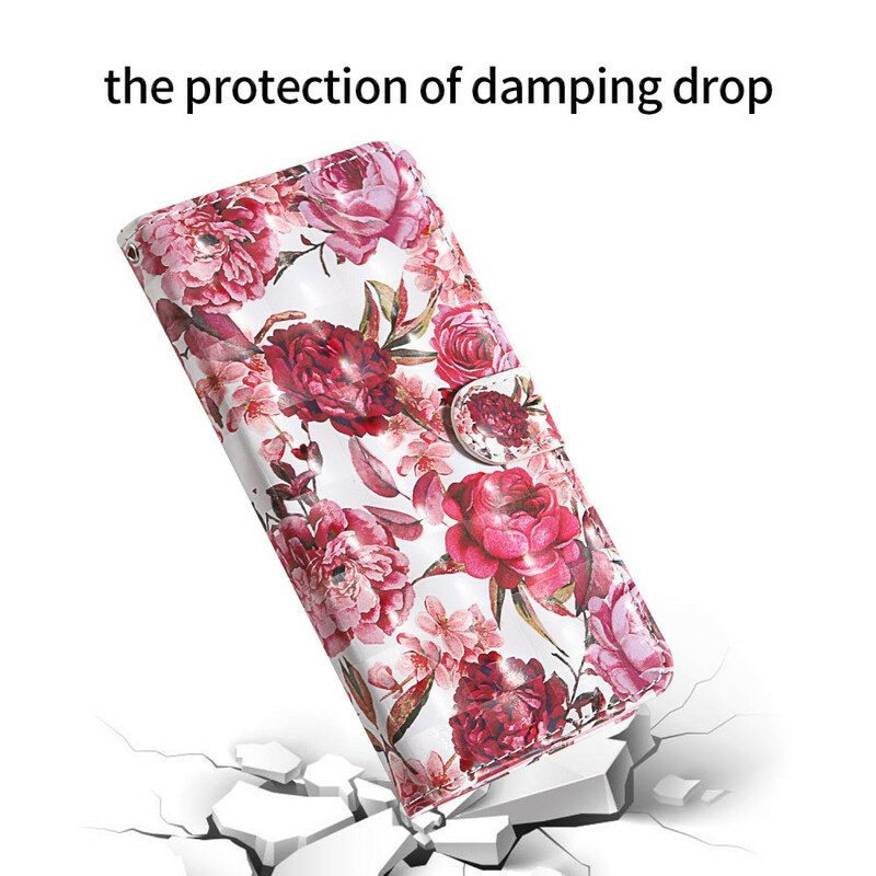 Flip Case Für Samsung Galaxy S20 FE Lichtpunkt-rosen Mit Schlüsselband