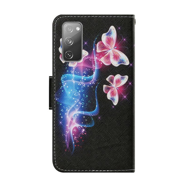 Flip Case Für Samsung Galaxy S20 FE Magische Schmetterlinge