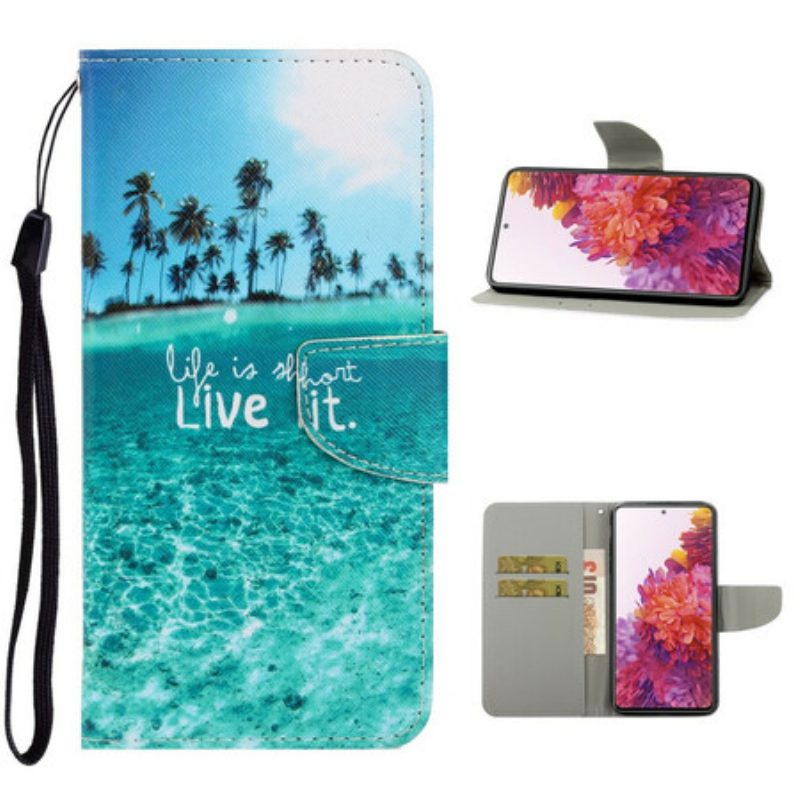 Flip Case Für Samsung Galaxy S20 FE Mit Kordel Lebe Es Bei Lanyard