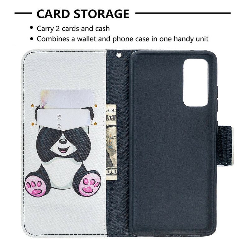 Flip Case Für Samsung Galaxy S20 FE Panda-spaß