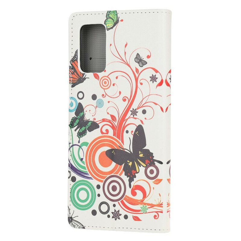 Flip Case Für Samsung Galaxy S20 FE Schmetterlinge Und Blumen