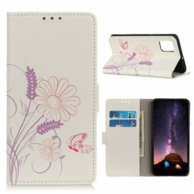 Flip Case Für Samsung Galaxy S20 FE Schmetterlinge Und Blumen Zeichnen