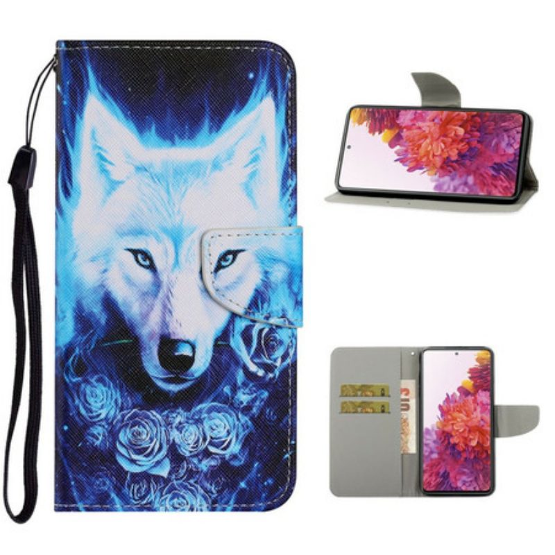 Flip Case Für Samsung Galaxy S20 FE Weißer Wolf