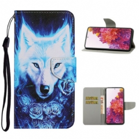 Flip Case Für Samsung Galaxy S20 FE Weißer Wolf