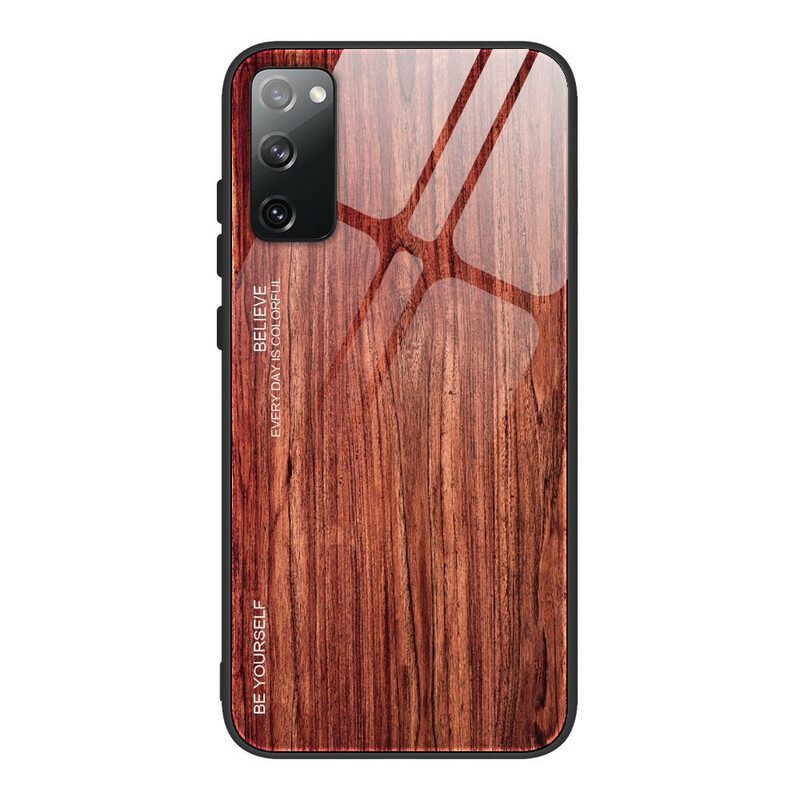 Handyhülle Für Samsung Galaxy S20 FE Holzdesign Aus Gehärtetem Glas