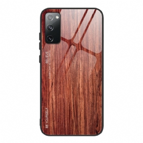 Handyhülle Für Samsung Galaxy S20 FE Holzdesign Aus Gehärtetem Glas