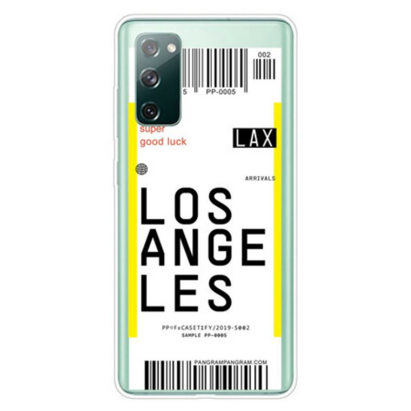 Hülle Für Samsung Galaxy S20 FE Bordkarte Nach Los Angeles