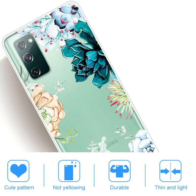 Hülle Für Samsung Galaxy S20 FE Nahtlose Aquarellblumen