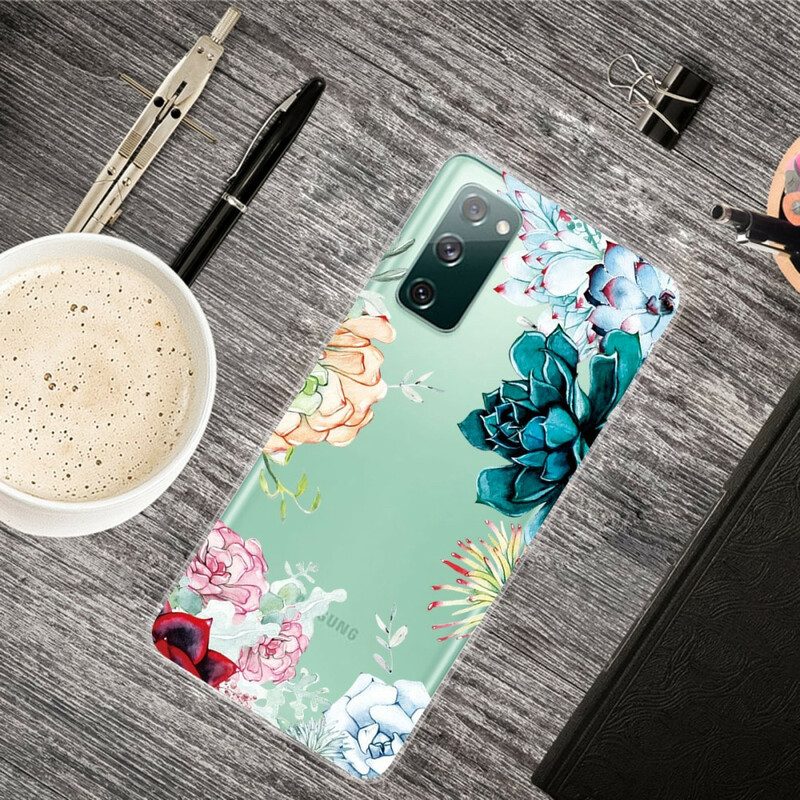 Hülle Für Samsung Galaxy S20 FE Nahtlose Aquarellblumen