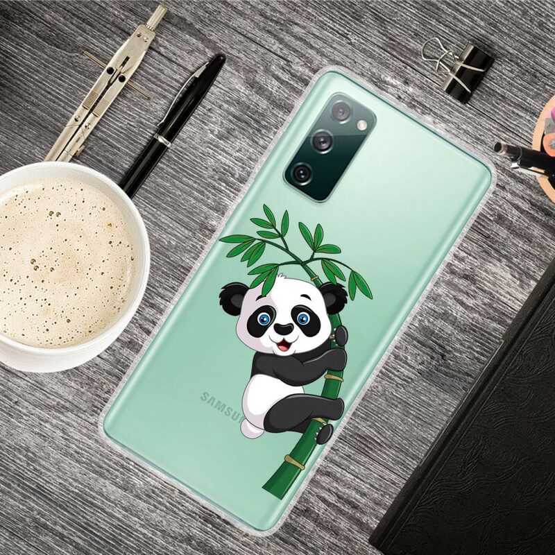 Hülle Für Samsung Galaxy S20 FE Nahtloser Panda Auf Bambus