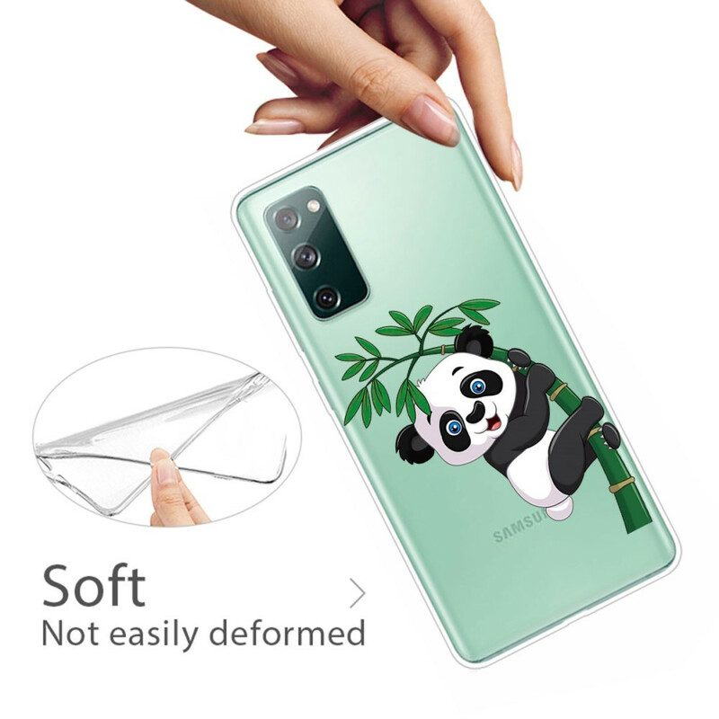 Hülle Für Samsung Galaxy S20 FE Nahtloser Panda Auf Bambus