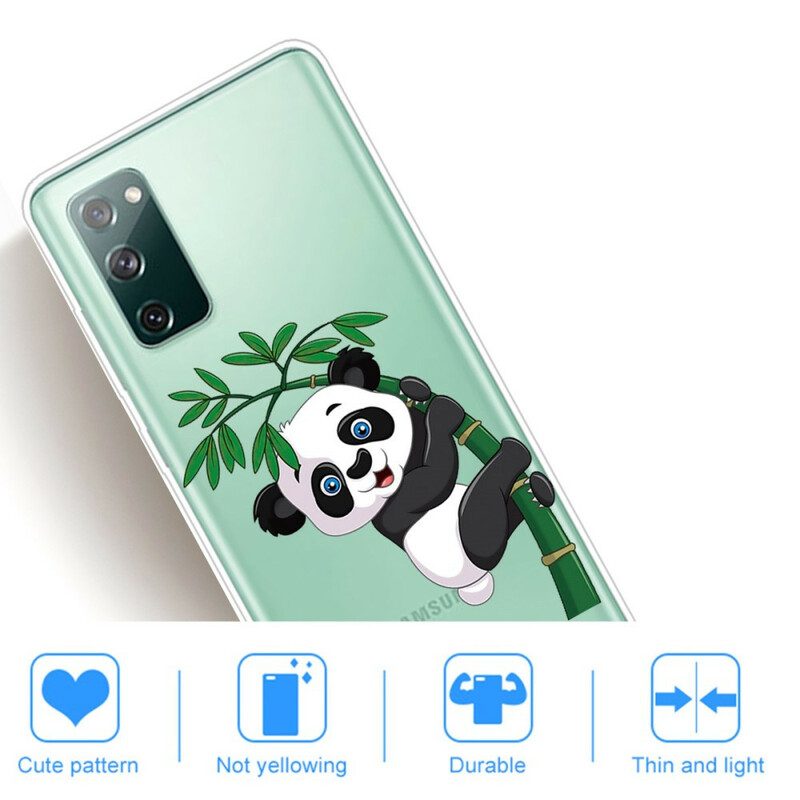 Hülle Für Samsung Galaxy S20 FE Nahtloser Panda Auf Bambus