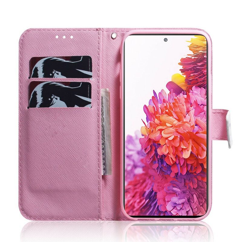 Lederhüllen Für Samsung Galaxy S20 FE Blume Staubiges Rosa