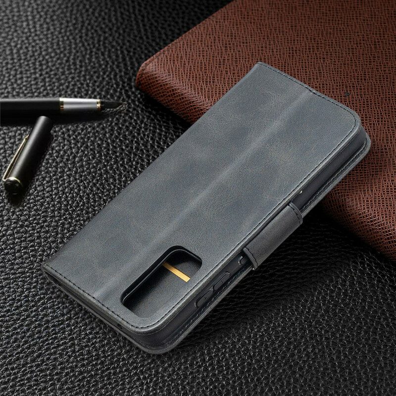 Lederhüllen Für Samsung Galaxy S20 FE Flip Case Glatte Klappe Schräg