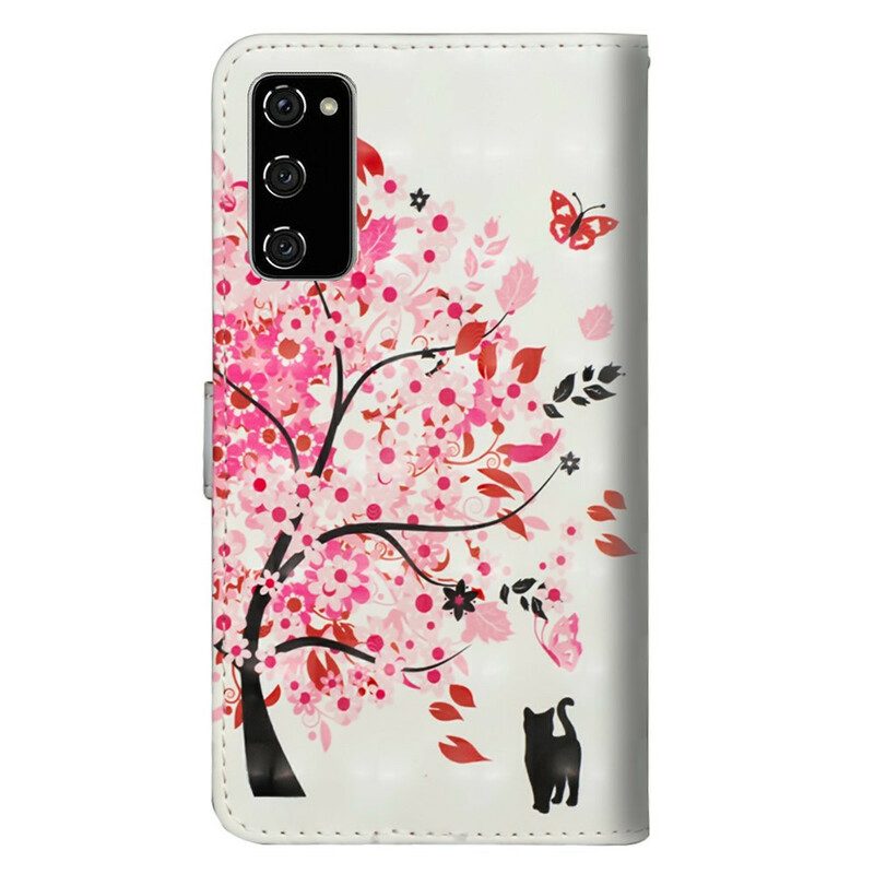 Lederhüllen Für Samsung Galaxy S20 FE Rosa Baum